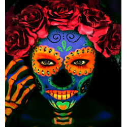 Neonový oranžový aqua make-up